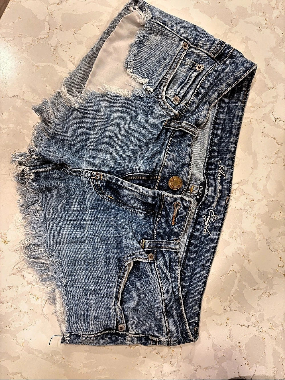American Eagle Distressed Denim Jean Shorts Waist 27